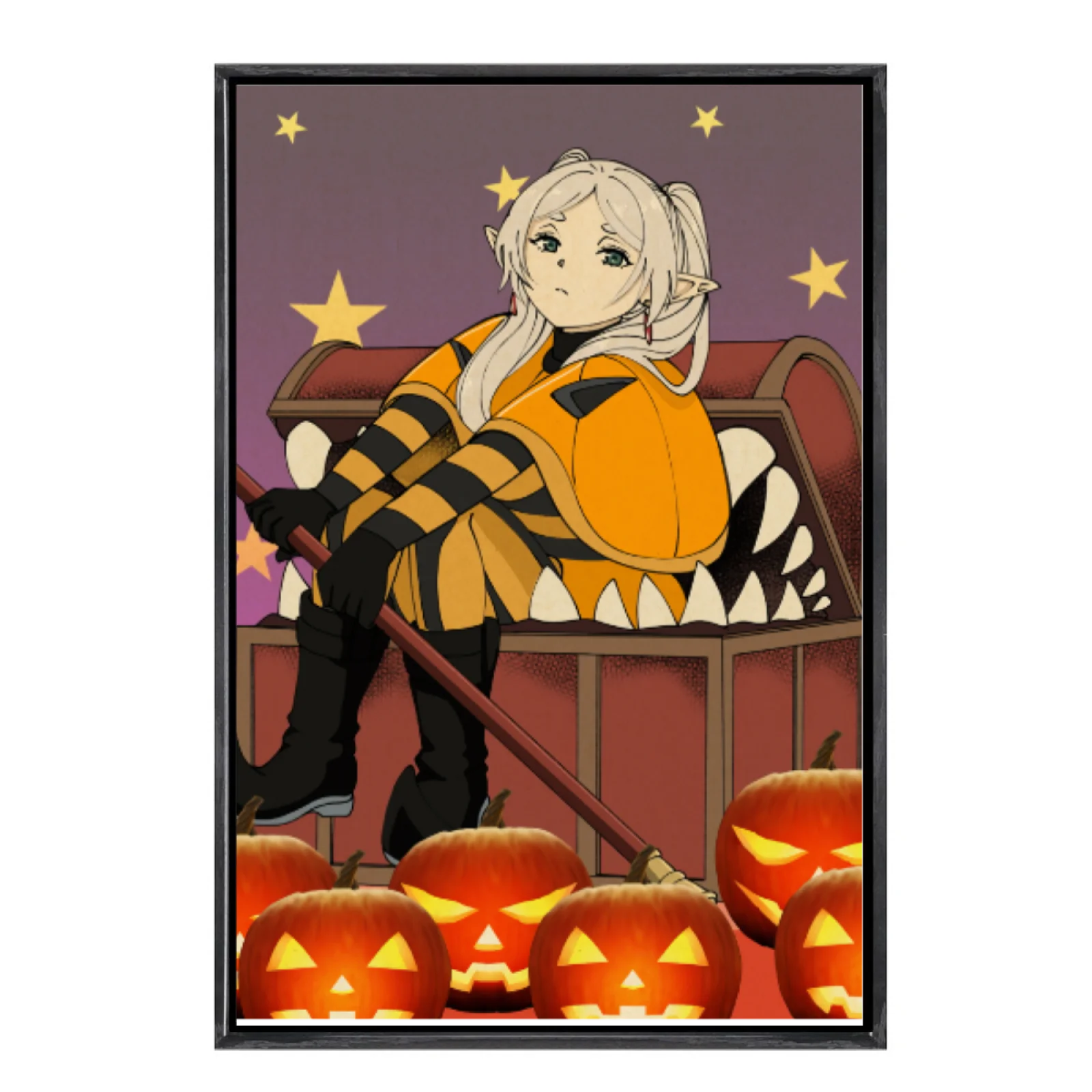 

Japanese Manga Multi-Size Canvas Poster Double Framed Wall Art, Frieren Home Decor for Living Room Bedroom