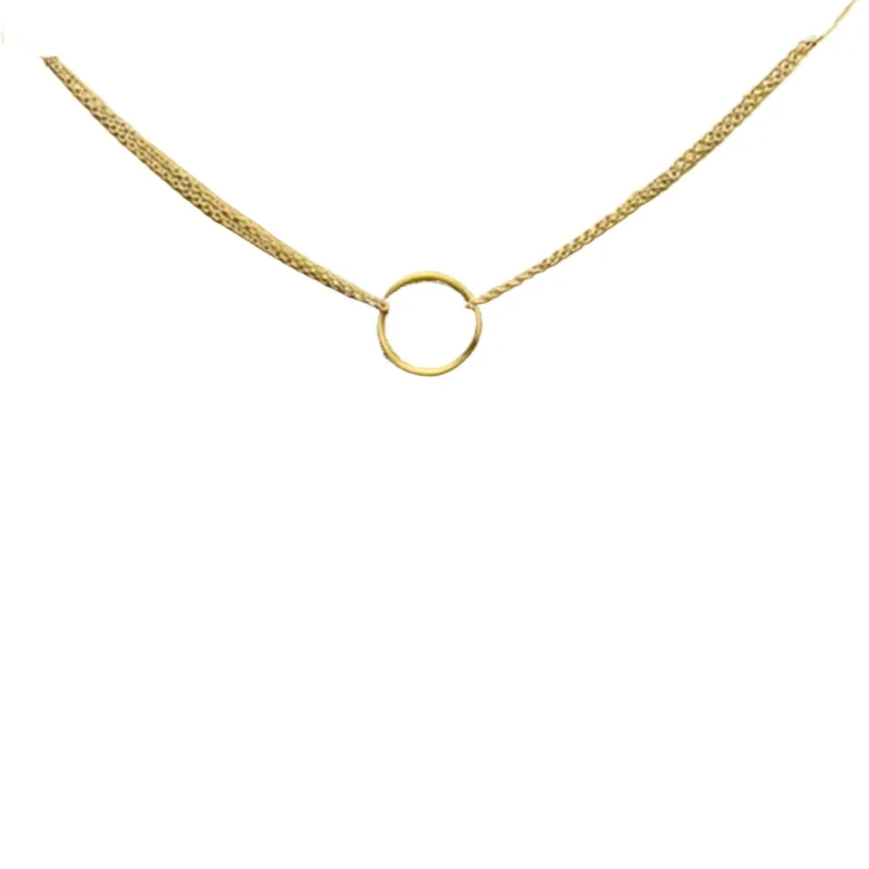 

*Gold Color Key Circle Necklace For Women Minimalist Infinity Pendant Necklaces Valentine's Day Gift Necklace With Card