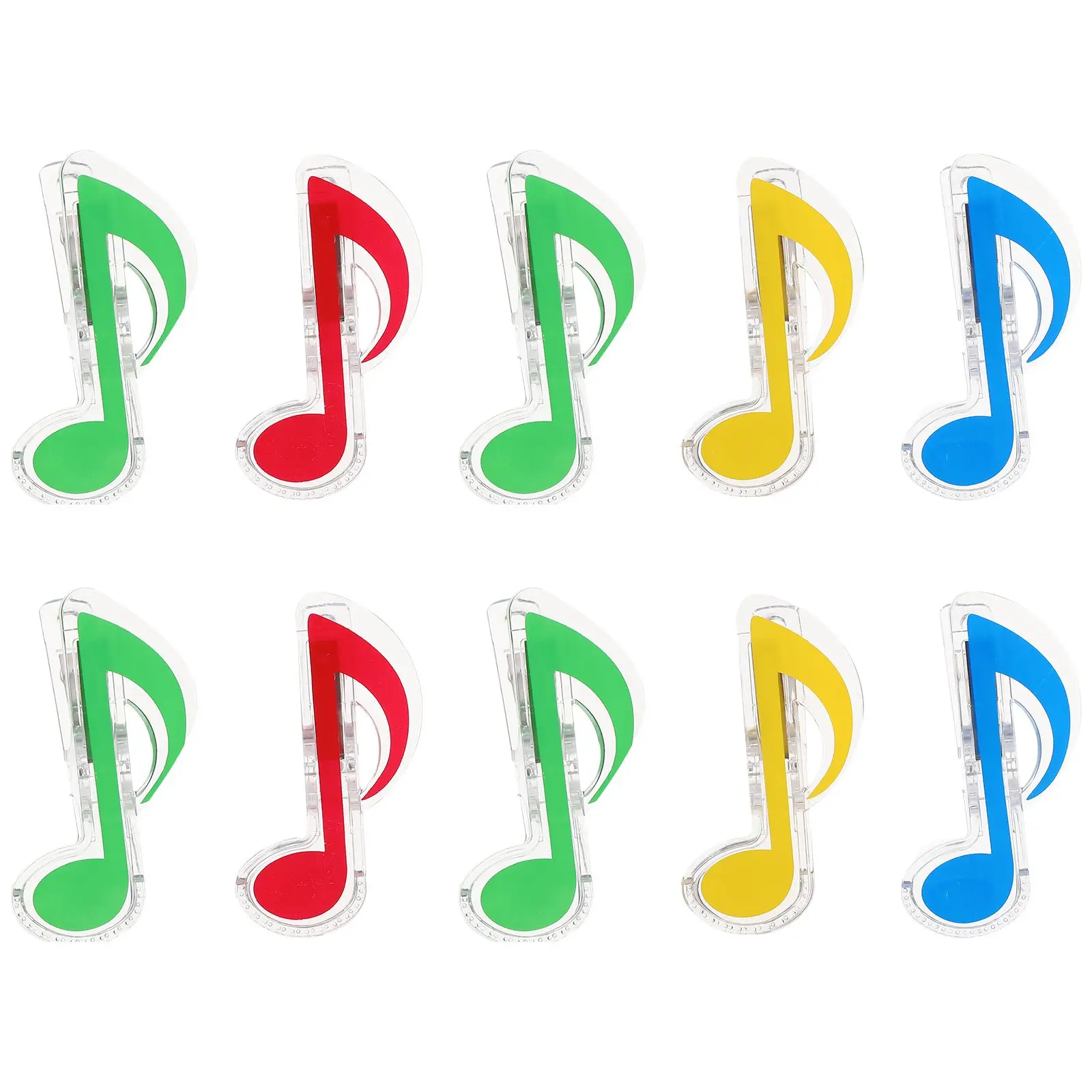 

10 Pcs Music Note Folder Clips Plastic Bookmark Score Holders Windproof Reading Musicians Lectures Piano Cooking Magazines