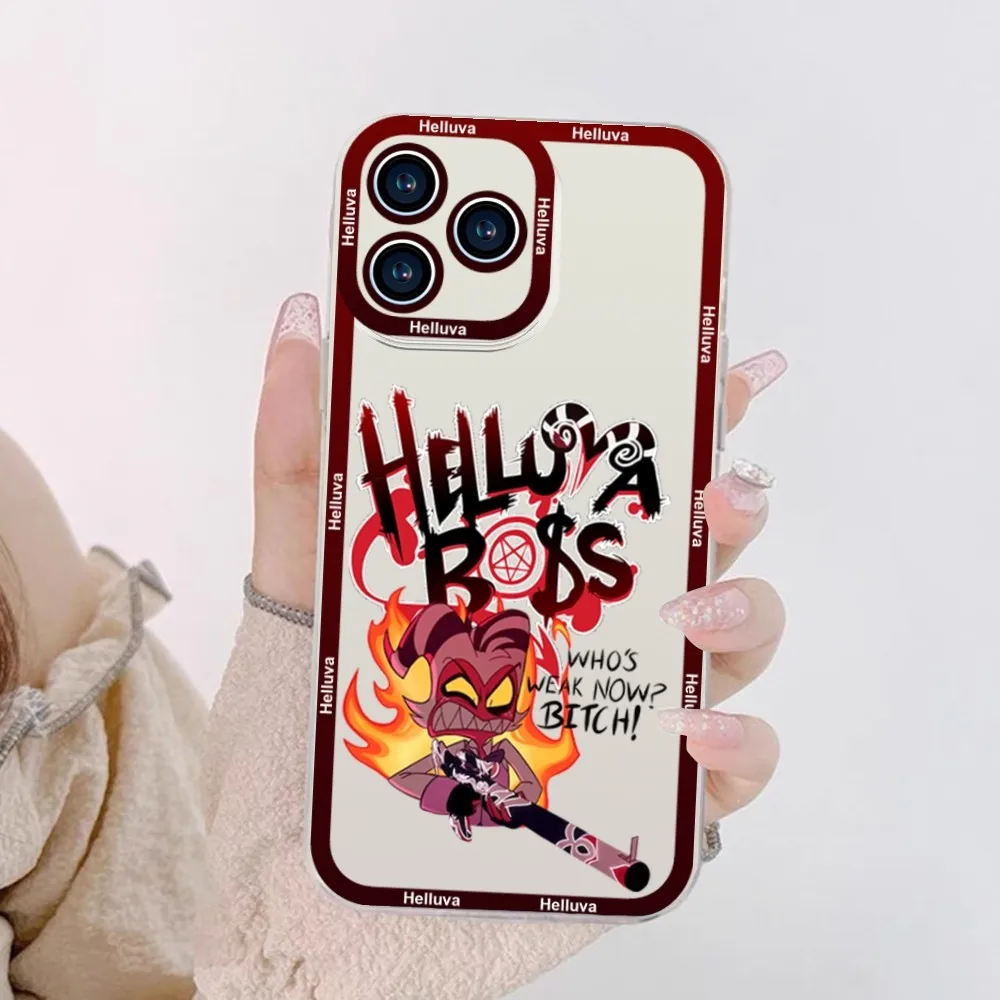 H-Helluva Boss Cartoon Phone Case For iPhone 11 12 Mini 13 14 Pro Max Transparent Shell