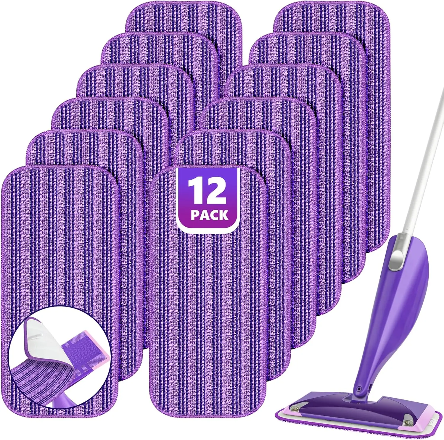

Reusable Mop Pads Compatible with Wet Jet, Wet Jet Pads Refills for Mop, Microfiber Replacement Pads for Hardwood Floor