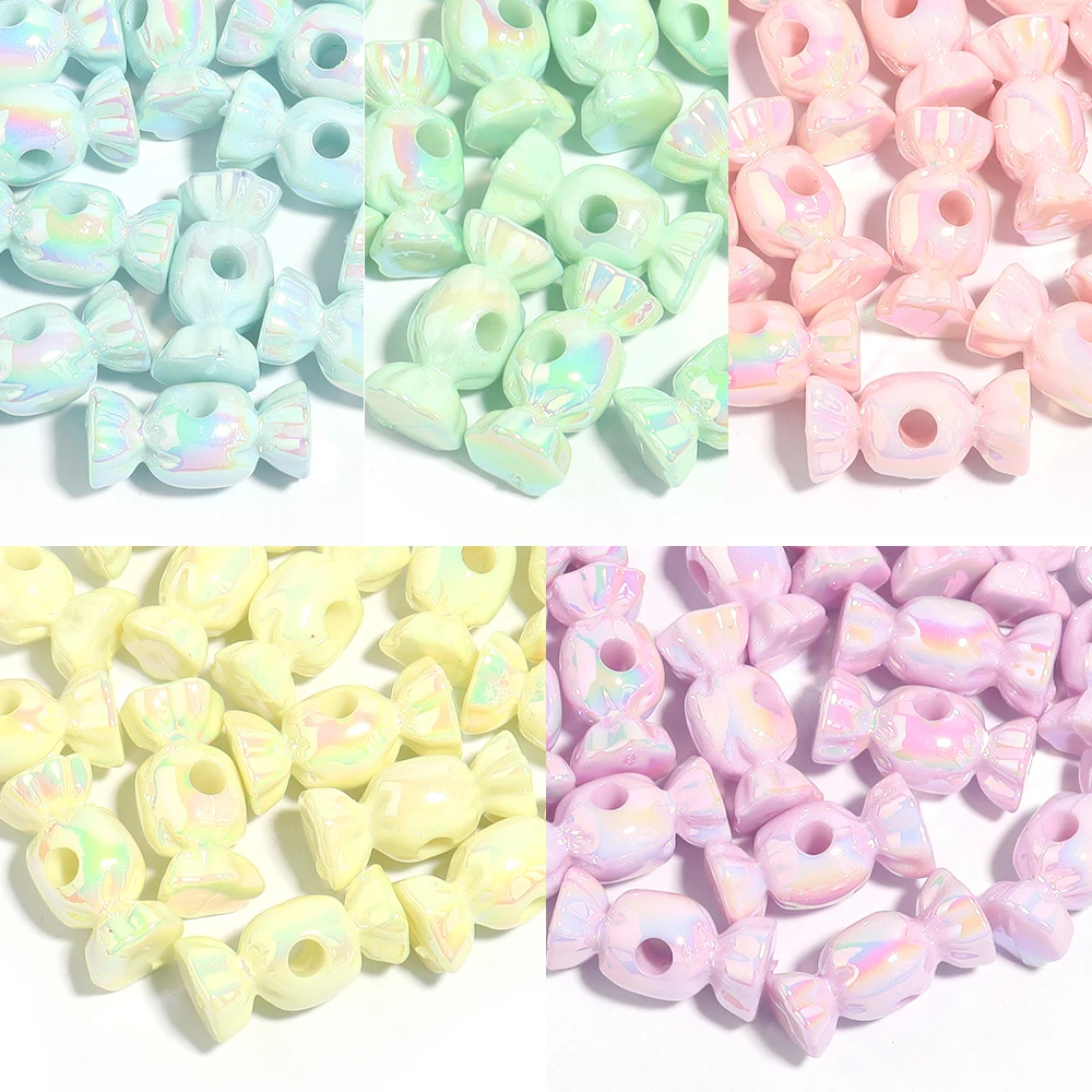 10 Stück/Set UV-Farbe, Bonbonform, Acrylperlen, großes Loch, lose Abstandshalterperlen für die Schmuckherstellung, DIY-Handy-, Schlüssel-, Taschenketten- und Zubehör – Detail 6