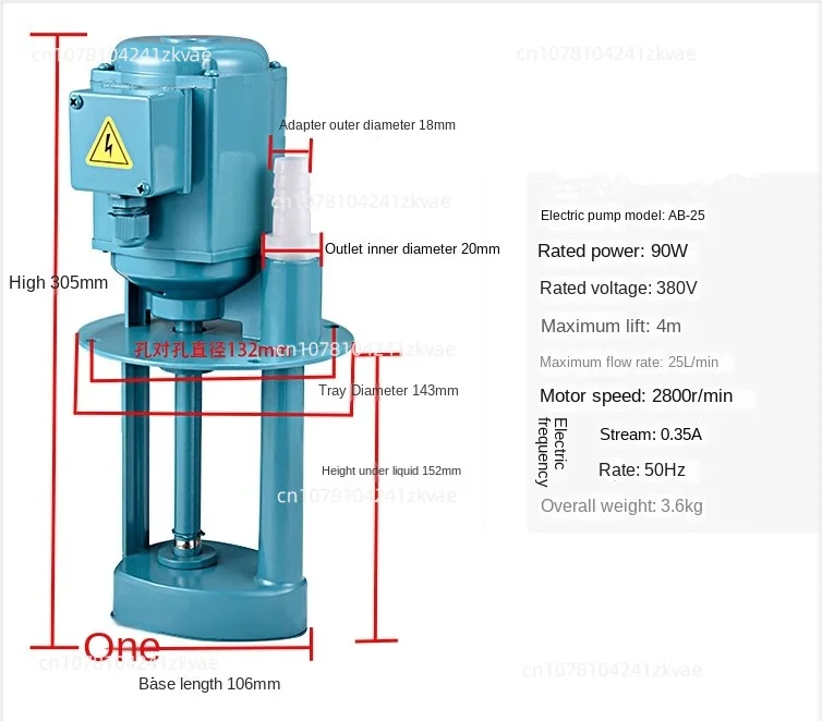 For Flushing Cooling Medium 220V 380V 90W 25L/min Machine Tool Cooling Pump Lathe Oil Pump Three-phase Electric Pump