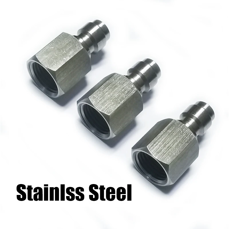 3pcs Quick Disconnect Charging Adaptor 8mm Male Pulg Coupler Connector Stainless Steel 1/8NPT M10*1 1/8BSPP