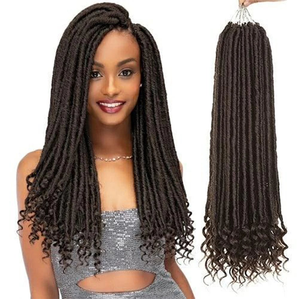 Soft Faux Locs Crochet extensões de cabelo, Encaracolado Termina, Sintético Alma Deusa Locs, Ombre Dreadlocks, Expo City