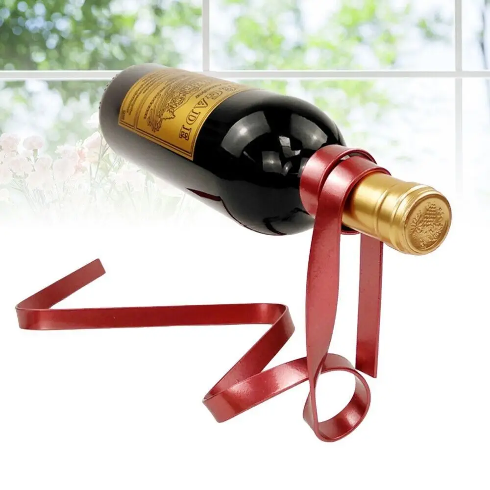 

Creative Floating Ribbon Wine Rack Iron Table Decoration Cabinet Stand Bracket Suspended Wine Bottle Holder Home