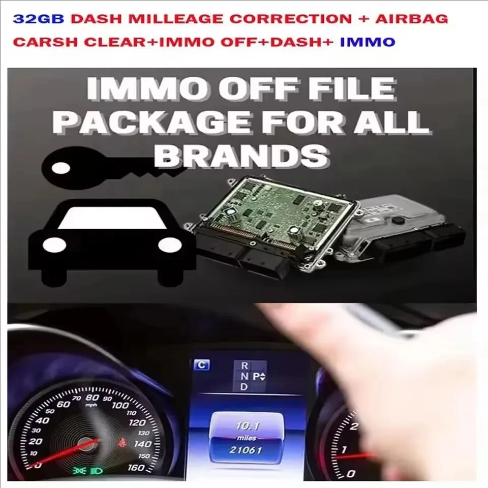 Newest 2025 32GB Package DASH MILLEAGE CORRECTION+AIRBAG CRASH CLEAR+IMMO OFF+ DASH +IMMO SOFTWARES Download installation video