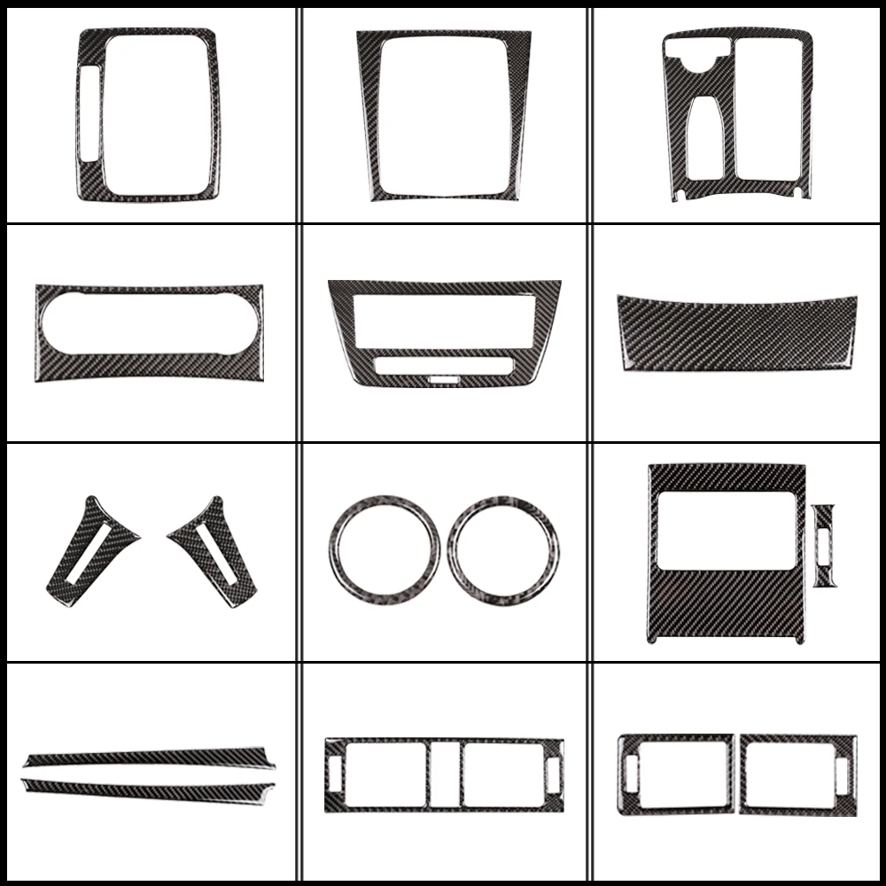 Car Styling Decorative True Carbon Fiber Gear Central Control Panel Sticker Decal For Mercedes-Benz C Class W204 2007-2013