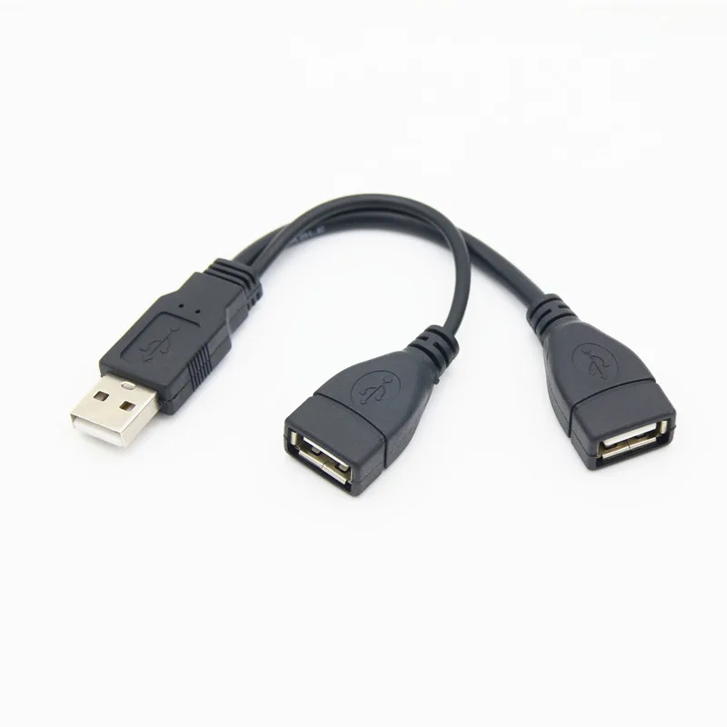 USB 2.0 الفاصل Y كابل 1 ذكر إلى 2 أنثى تمديد الحبل محول الطاقة محول للكمبيوتر سيارة نقل البيانات كابل شحن