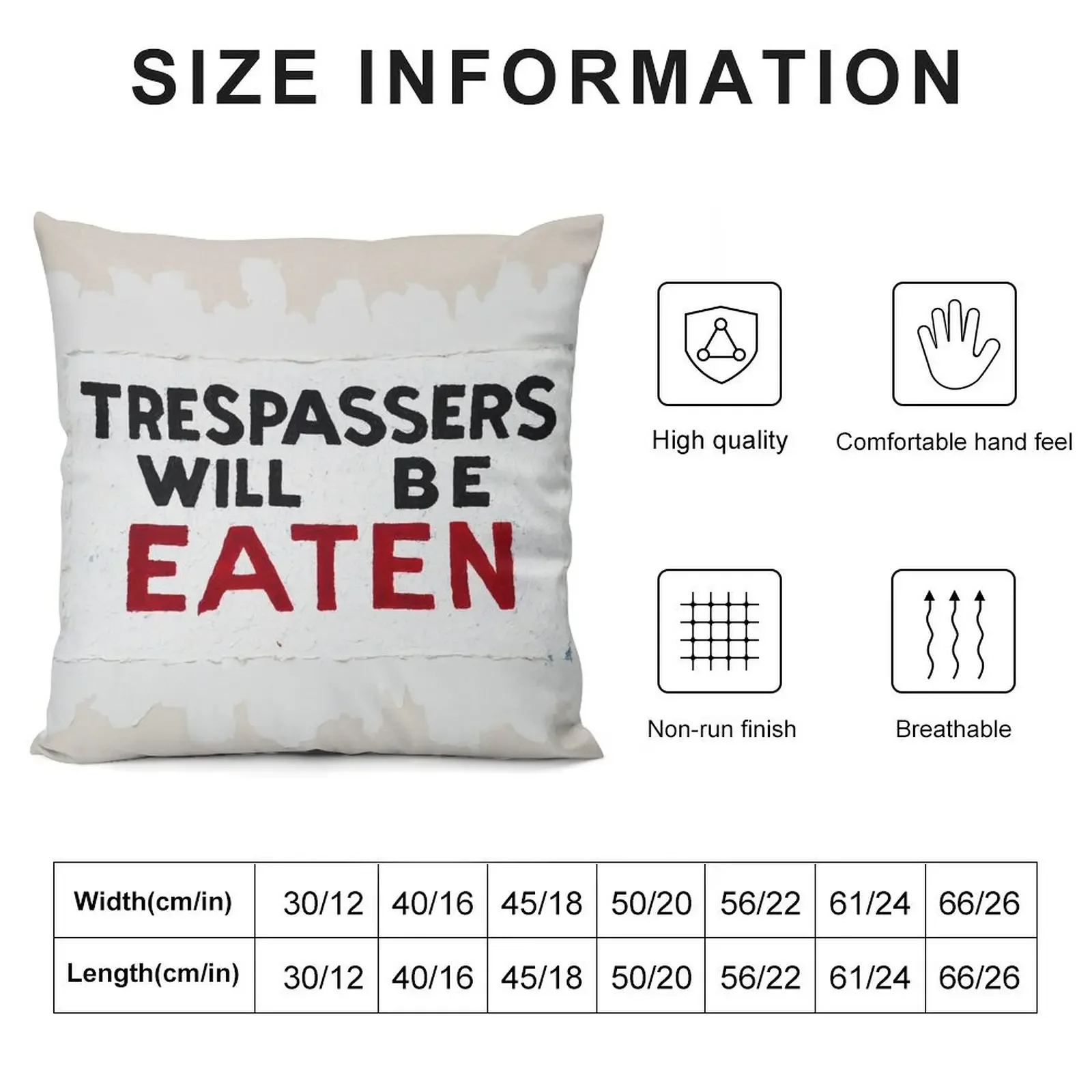 Trespassers Will Be Eaten Throw Pillow Pillowcases Sofa Cover christmas decorations for home 2025 pillow