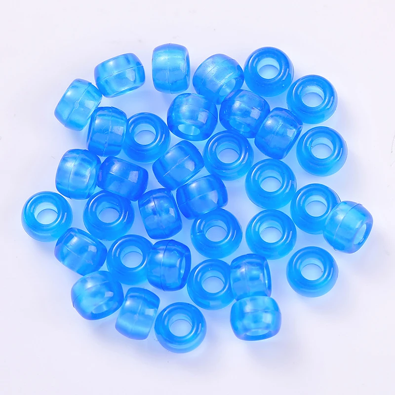 6x9mm 100pcs  Large Hole Acrylic transparent luminous Bucket Beads Spacer Beads for Jewellery Making   Bracelet Accessories