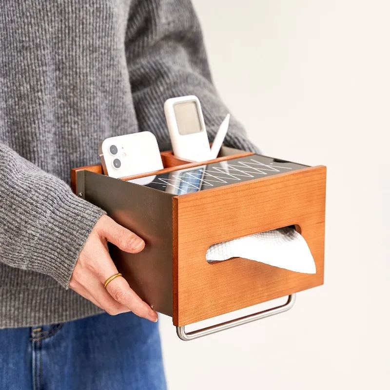 Multifunctional Solid Wood Tissue Box Luxury Creative Tissue Boxes Nordic Elegant Napkin Holder Dining Table Organizer Box