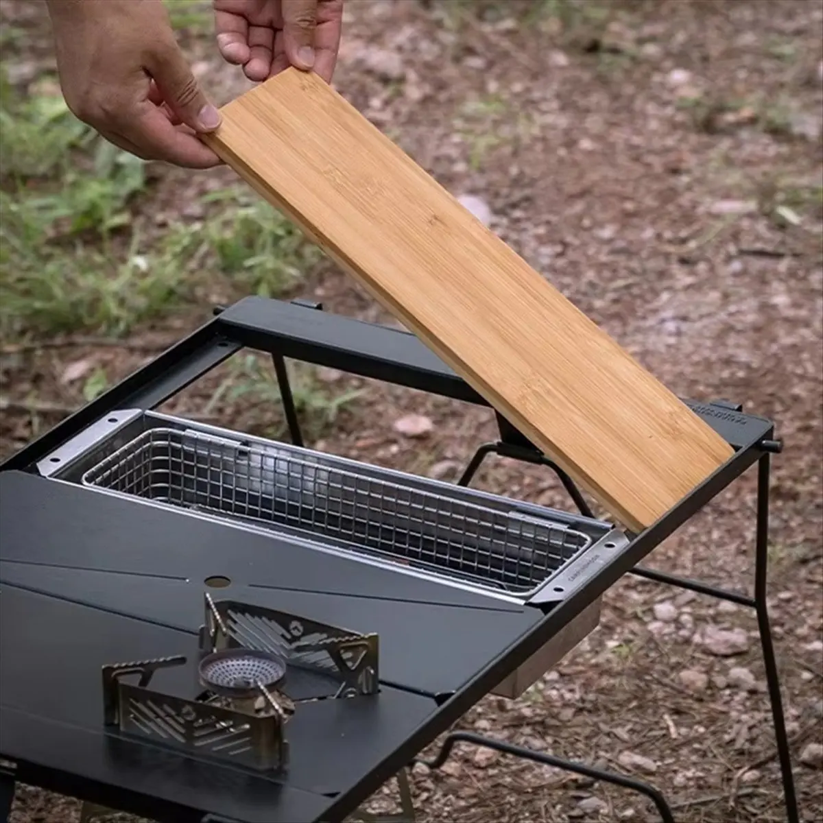 A2207F Perfect ★◀◁Bamboo Board BBQ Portable Bbq Accessories Outdoor Camping Natural Bamboo Half-Unit Table Top