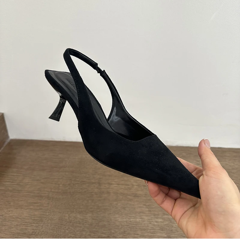 2026 Spring Summer Slip On Women Sandals Shoes Fashion Pointed Toe High Heel Stripper Party Ladies Singbacks Sandalias Shoes