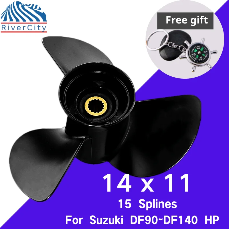 

RiverCity Outboard Propeller For SUZUKI 90hp 100hp 115hp 140hp Aluminum prop 3 Blade 15 Tooth Boat Part 14x11