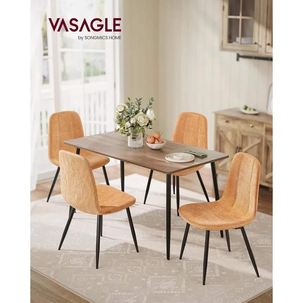 Set of 2 Dining Room Chairs: Metal Frame, Adjustable Feet, Synthetic Leather, Easy to Clean