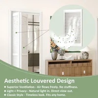 Bifold Door for 28" x 80" Opening, Preassembled Full Louvered Closet Door with Hardware Kit 3