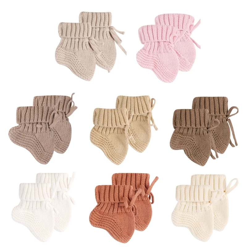 Chaussettes tricotées couleur unie pour bébé, pour nouveau-nés, garçons filles, chaussures marche pour première 0