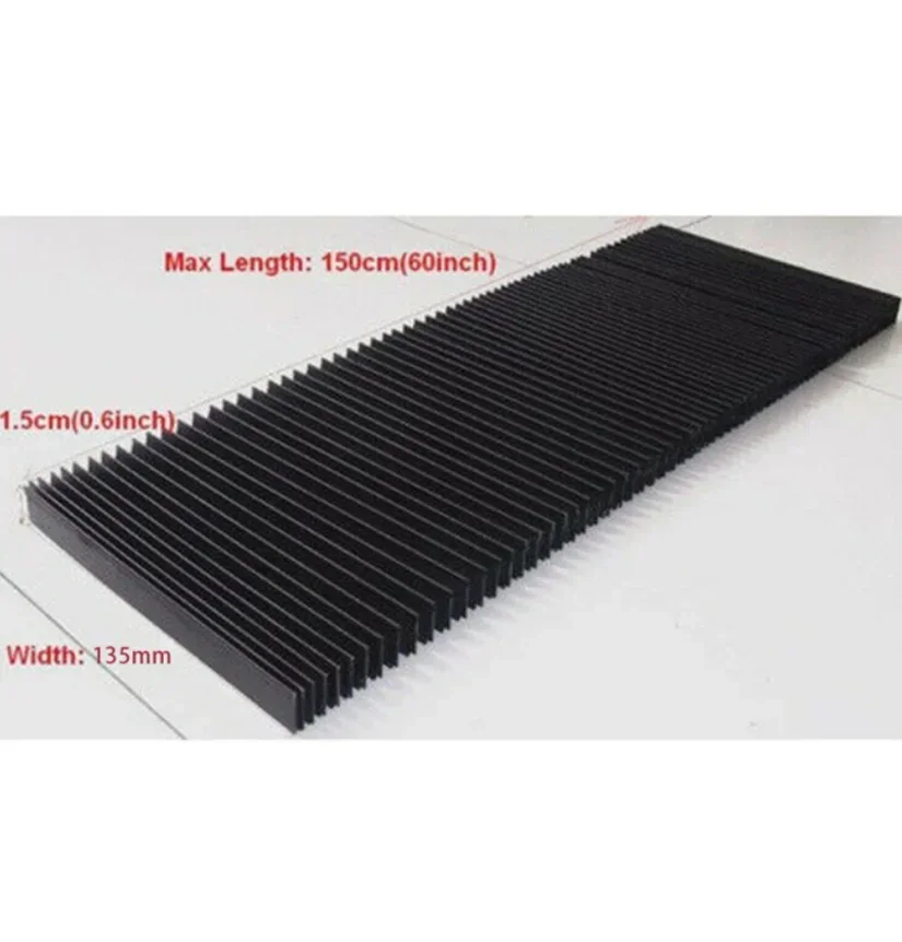 1pc CNC Milling Machine Flexible Guard Dust Cloth Protective Flat Accordion Bellows Dust Cover Tool 1.5 Meters*15mm