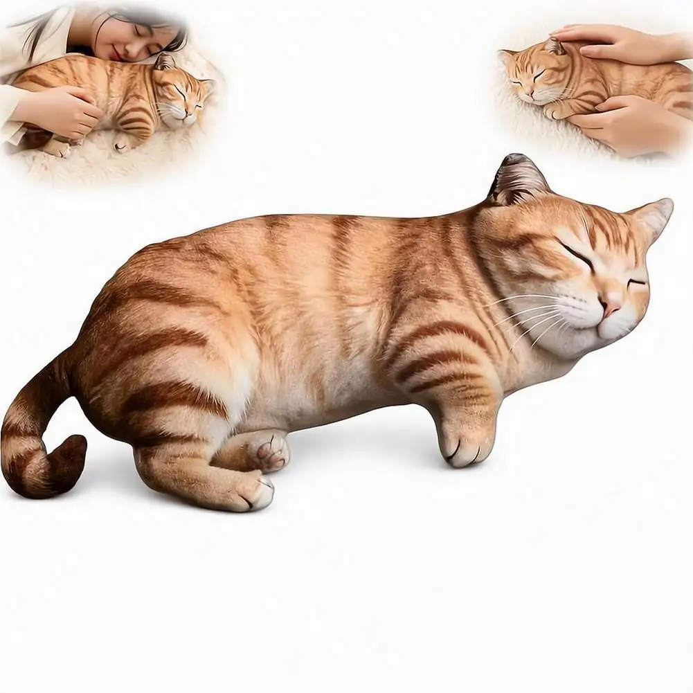 Stuffed Pig Animal Body Pillow Soft Realistic Poultry Plush Toy Cat Dog Cushion Doll Soft Print Long Pillow Funny Novelty Gift