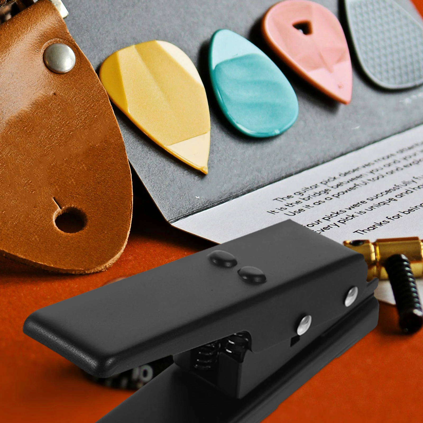 

Black Guitar Picks DIY Patterned Accessories Punch Kit for Bass Players Cool Gadgets pick puncher diy bass kit guitar