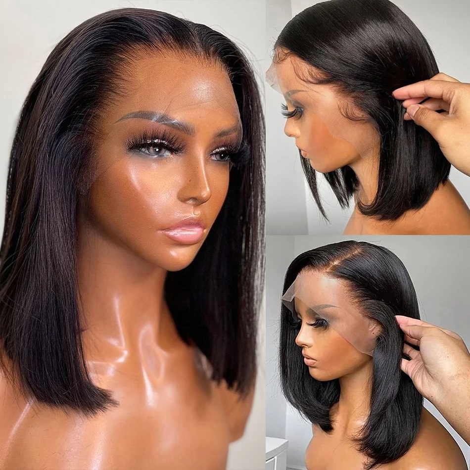 Straight Bob 13x4 Lace Frontal Wig Lace Short Bob Human Hair Wigs Glueless 4x4 Straight Bob Closure Wig 13x1 T Part Lace Wigs