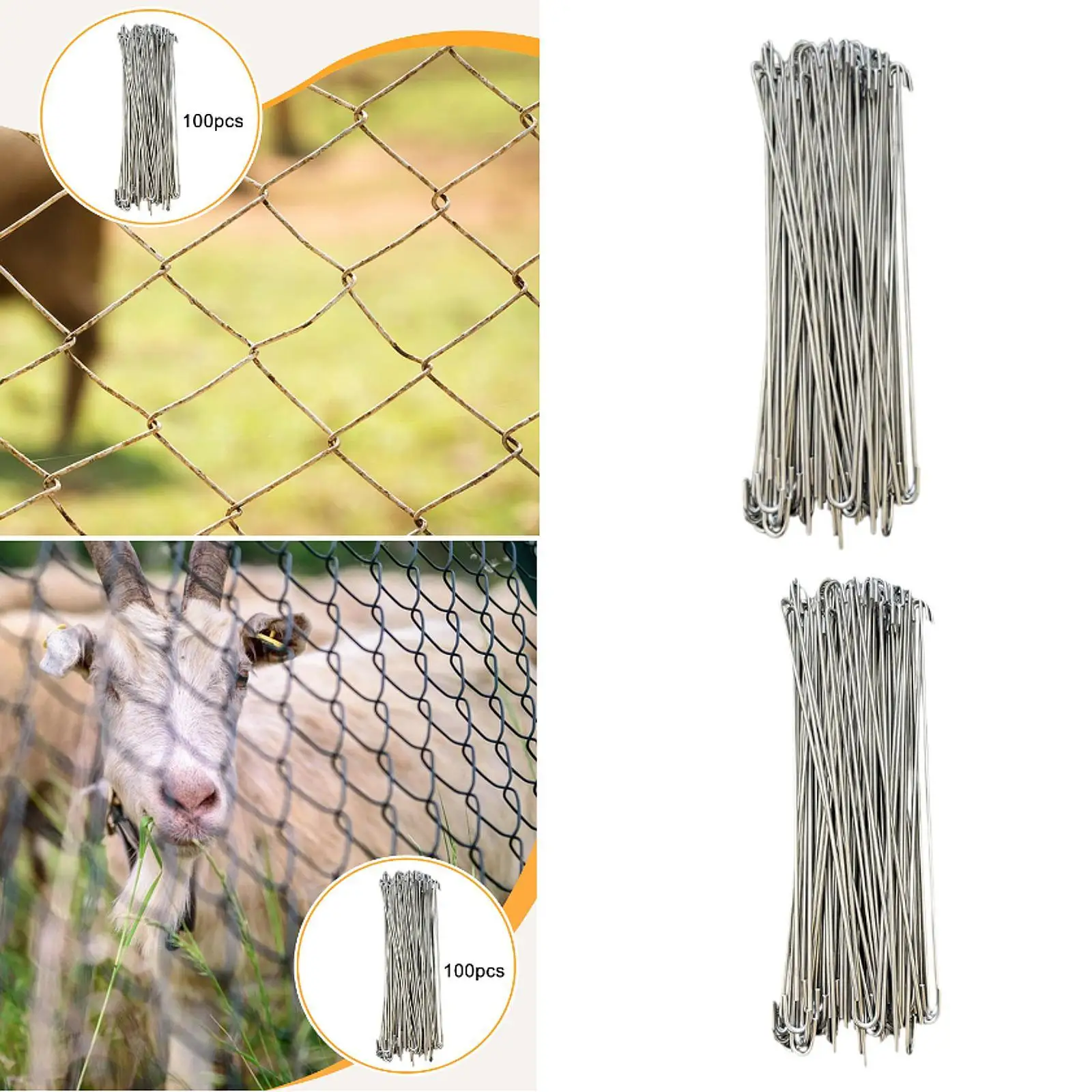 

100 Pieces Chain Link Fence Ties Fastening Tools Multi-purpose Hooks Safety