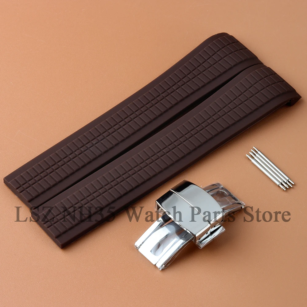 21 ミリメートル NH35 ハイト品質ゴム時計バンドステンレス鋼バックルスポーツストラップアクアノート NH35 NH36 交換時計部品
