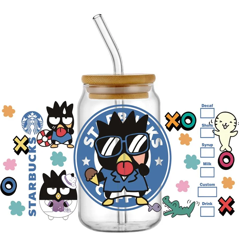 Miniso Cartoon niedlichen Pinguin 3d Aufkleber UV Dtf Tasse Wrap Transfer Aufkleber benutzer definierte Etikett DIY wasserdichtes Logo für Libbey Glas kann