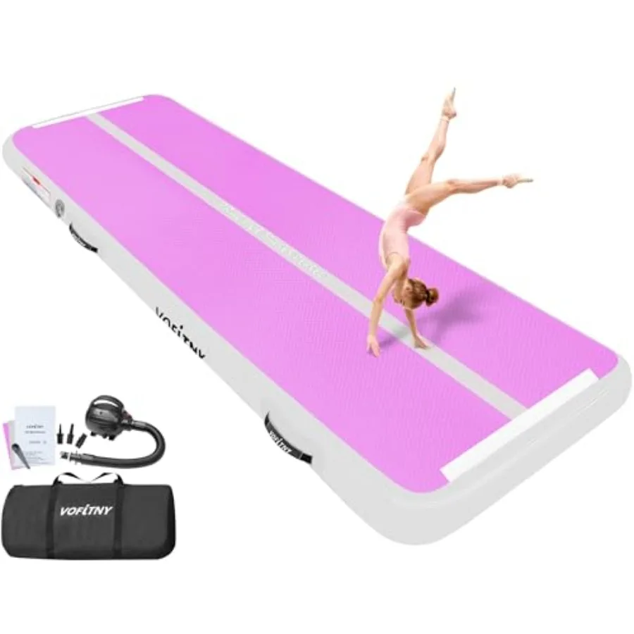 

All Purpose Gymnastics Mat 6.6/10/13/16/20 ft PVC vinyl blue ultra-durable inflatable tumble track for home and gym use