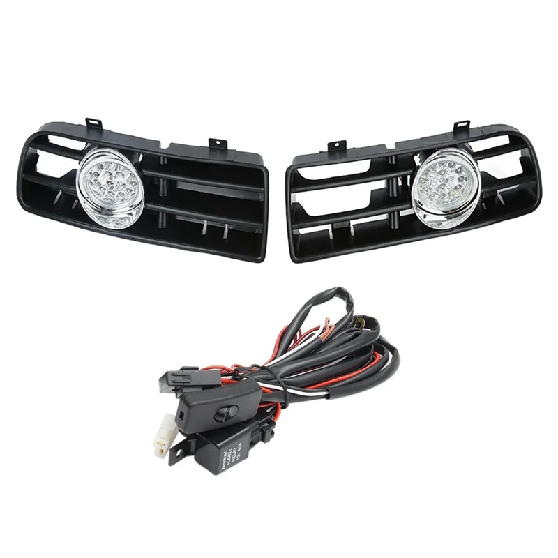 

1Set Car Grill LED Fog Light Grille Lower Grill With LED DRL Lamp For VW GOLF MK4 1998-2004