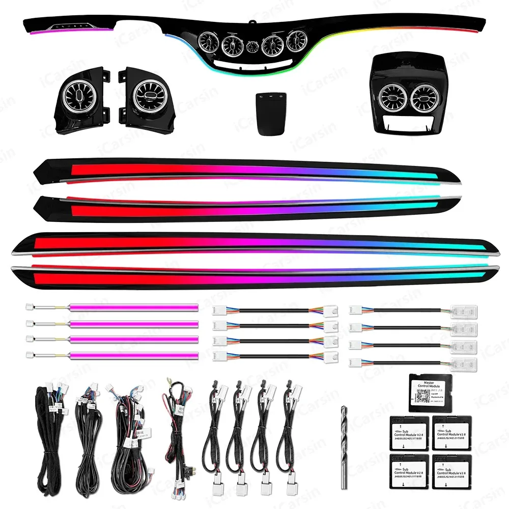 Upgrade 64 Color LED Interior Ambient Lighting for Mercedes Benz S-class W221 2005-2013 Strip Accessories Decoration