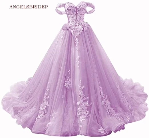 ANGELSBRIDEP Sweetheart Ball Gown abiti Quinceanera Sexy Off-Shoulder Handlemake Flower Tulle Sweet 16 Princess Party Birthday