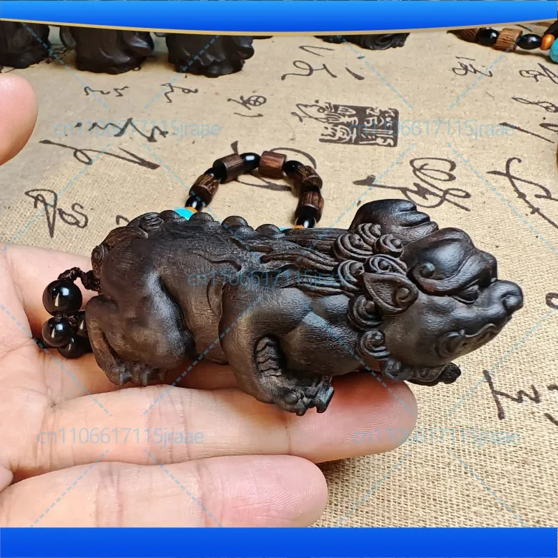 nature Authentic Agarwood Fortune Solid Wood Carving Handheld Item, Curio, Ancient Mythical Beast Craft, Car Pendant