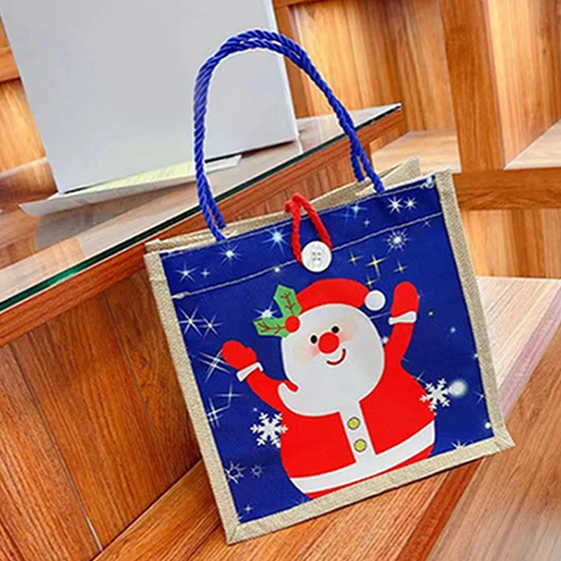 Casual Cartoon Cute Christmas Printed Handbag New Fashionable Woven Bag