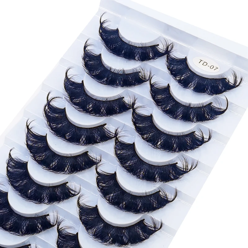 Lashes 8 Pairs DD curl Russian Strips Lashes Faux Mink Makeup  Lashes 3D Mink Lashes Natural False Lashes Eyelashes Extensions