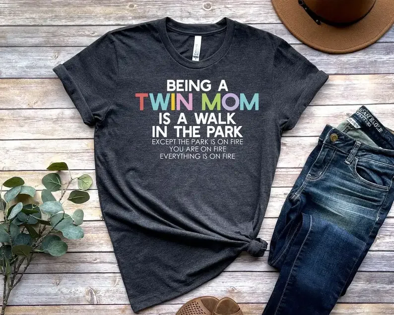 

Twin Mom Shirt, Funny Mother of Twins T-shirt, Mother's Day Gift, Twin Family Tshirt Unisex Jersey Short Sleeve Tee