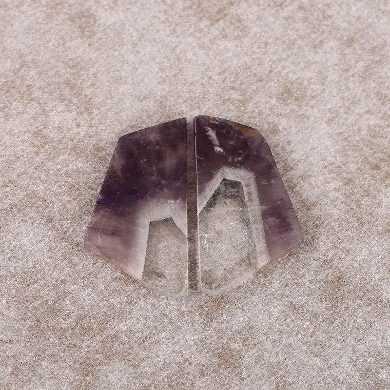 

Natural Amethyst Nugget Stone Earrings for Women,Simple Fashion, Handmade DIY Jewelry, Gemstone Gifts, 39x22x3mm, 9.9g