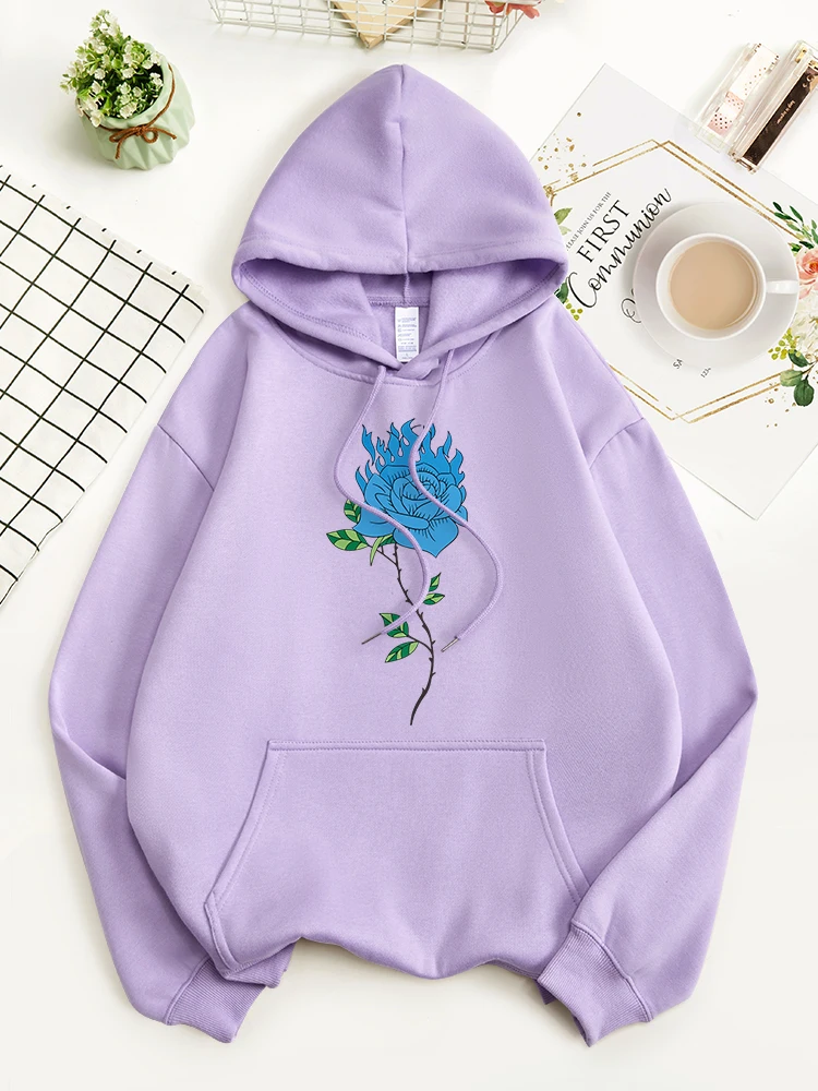 

Cartoon Blueloverprinting Cotton Hoodie Autumn Cotton Casualsweatershirt Fashion Hat Rope Sweatshirt Quality Loose Sportswears