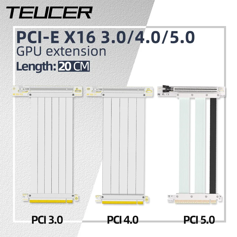teucer-pcie50-40-30-x16-riser-video-cable-gpu-extension-wire-for-itx-chassis-mini-compact-case-rtx-5090-4090-rx-7900-xtx