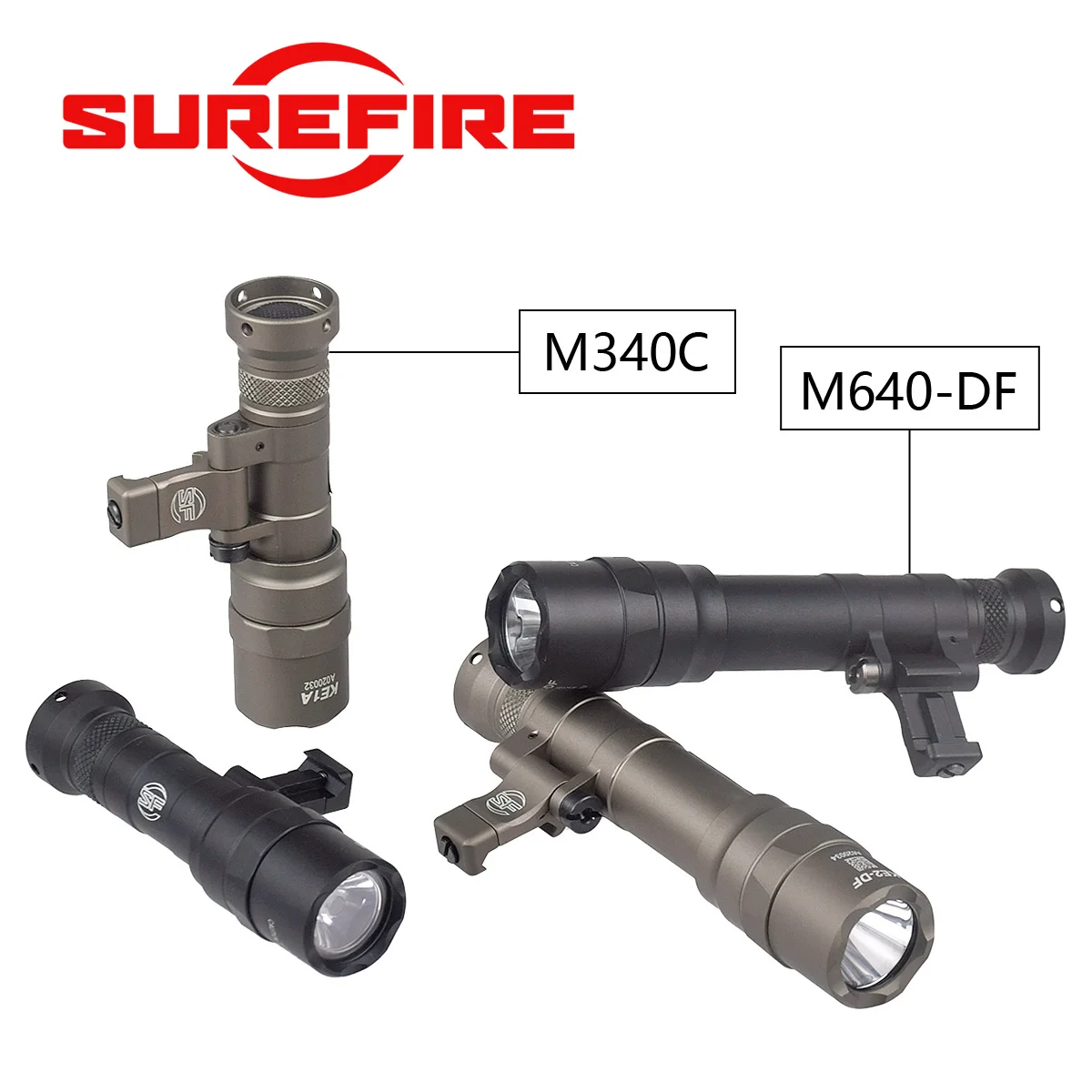 Tactical SureFire M640 M640DF Light M640V M340V M340C Flashlight Outdoor Airsoft Tactical Light LED Lanterna Fit 20mm Rail