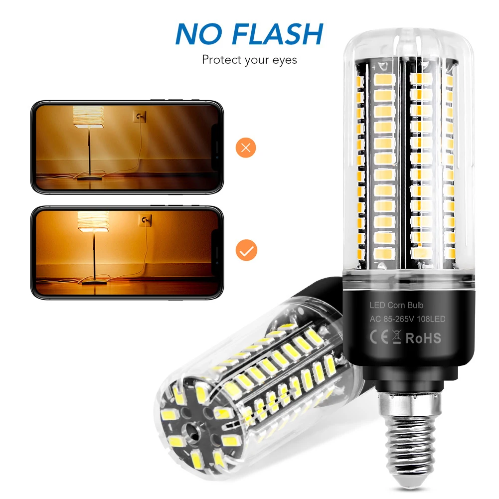 30W LED E27/E26 Corn Light Bulb E14 Ceiling Lamp B22 Chandelier AC 85-265V No Flicker Home Balcony Storage Room Cold/Warm White image 3