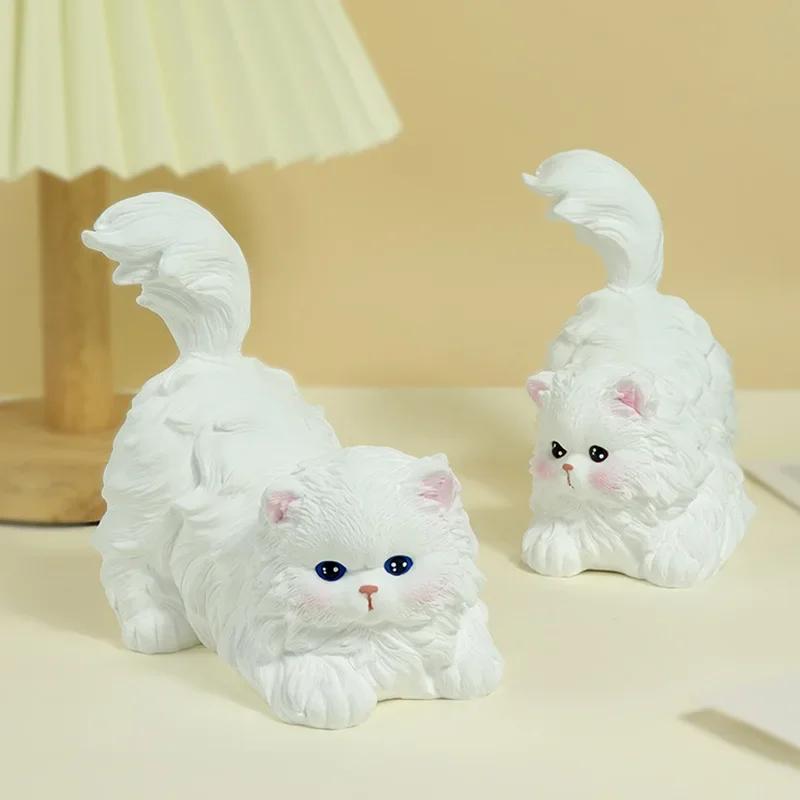 Three-dimensional cute Persian cat cat plaster mold entrance desktop ornament table diffuser stone aromatherapy silicone mold