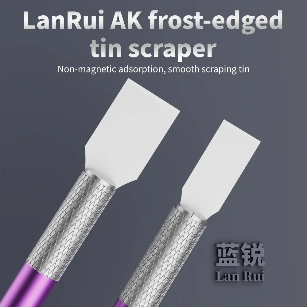 Lanrui AK Set di raschietti in ceramica con manico non magnetico Strumento di riparazione PCB per la pulizia della saldatura di telefoni cellulari e schede madri