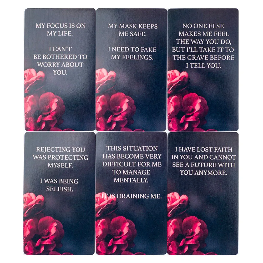 Dark Confession Oracle-Karten Twin Flame Oracle-Karten Love Keywords, Messages Deck, Dark Shadow 50 Stück Karten – Detail 6