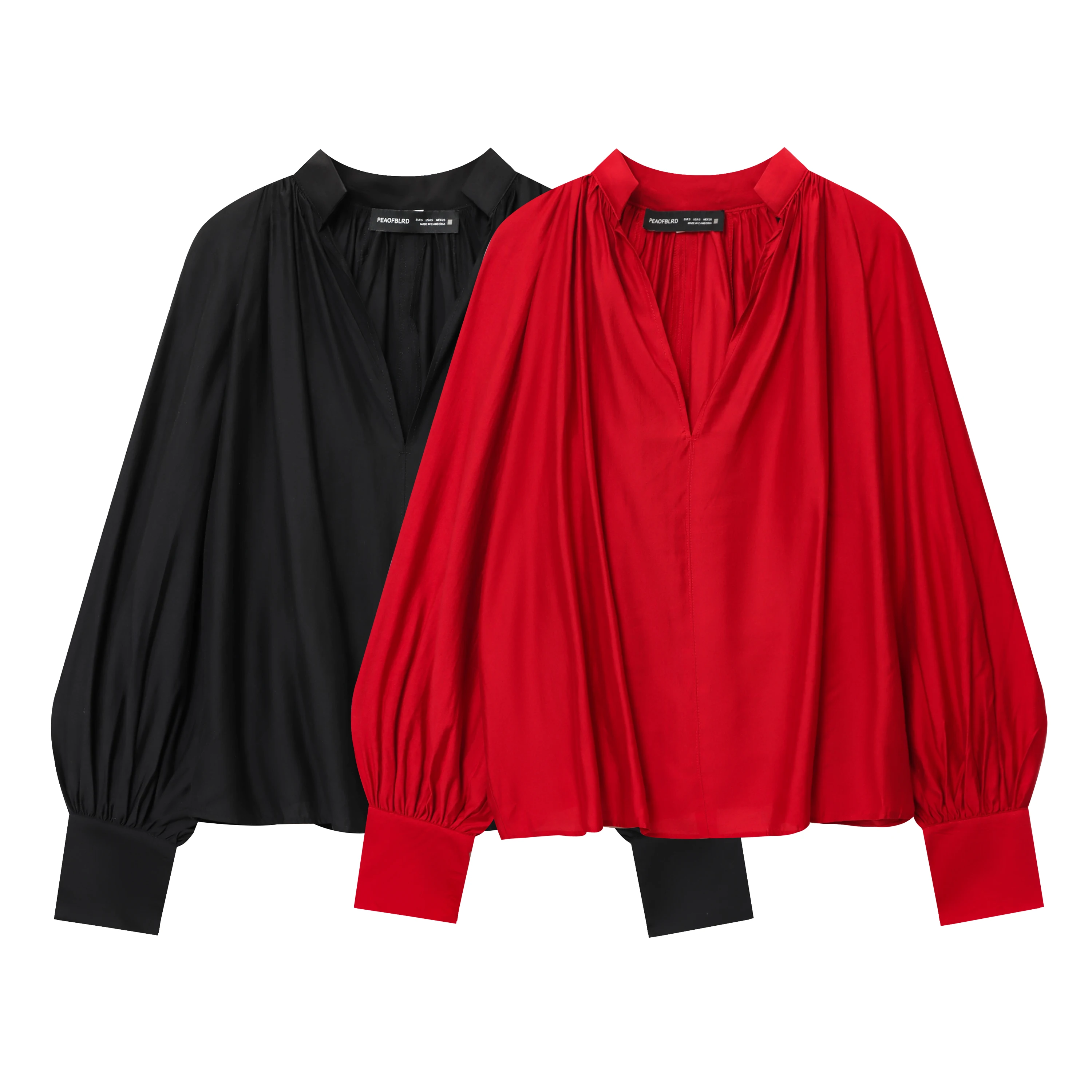 

Женская одежда, осенние новинки, универсальный повседневный и модный стиль, простой и элегантный топ с воротником-фонариком и рукавами-стойкой.