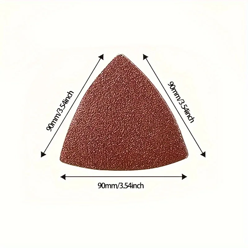 赤砂フランネル、粘着式三角サンドペーパーシート 90 * 90 * 90mm 木材研磨用、多粒度（60/80/120/180/240）
