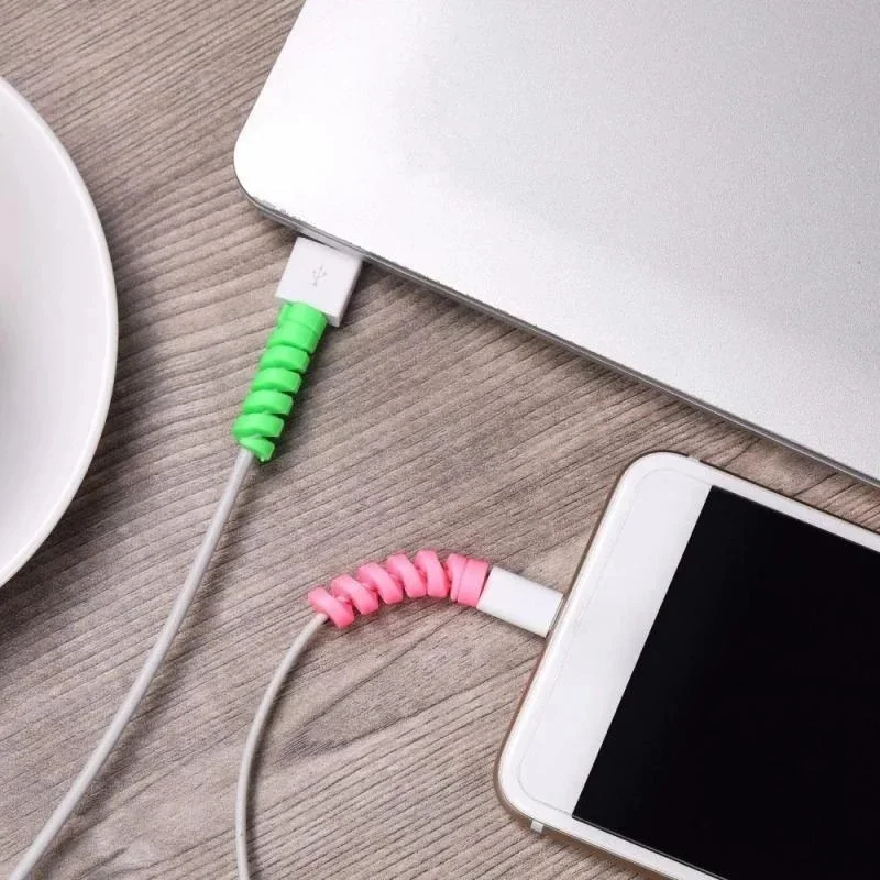 Cable Protector Universal Silicone Data Cable Spiral Winder Wire Cord Cable Organizer for Charge Cable Protector Accessory