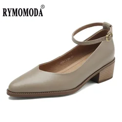 Women Genuine Leather Pumps 2026 Spring Sheepskin Upper Pigskin Lining and Insole Pointed Toe Ladies Office Shoes Big Size 41