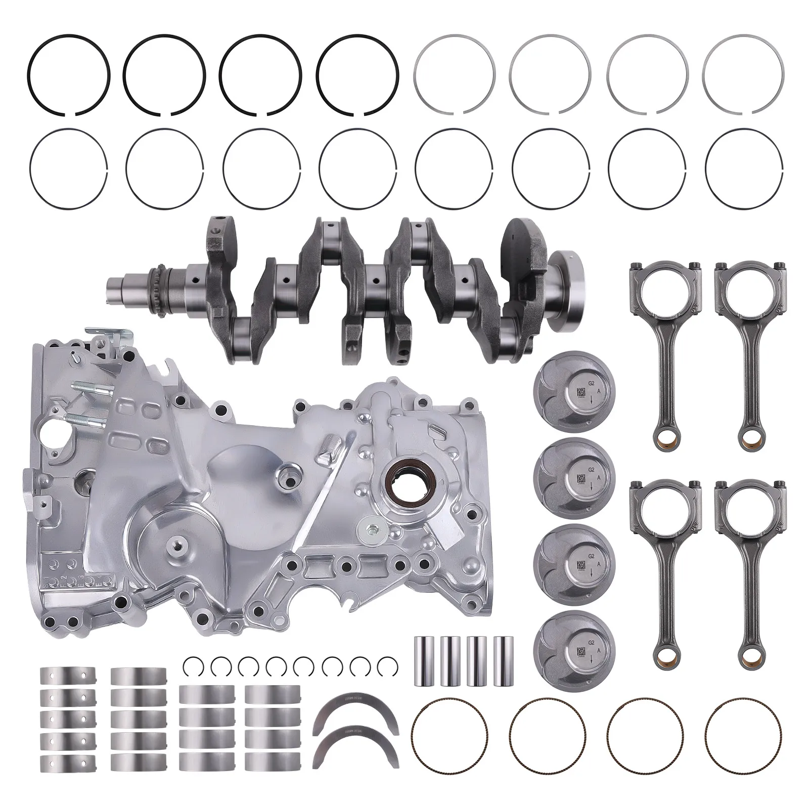 

Main&Rod Bearing Kit Crankshaft W/ Timing Chain Cover for Kia Hyundai 2.0L
